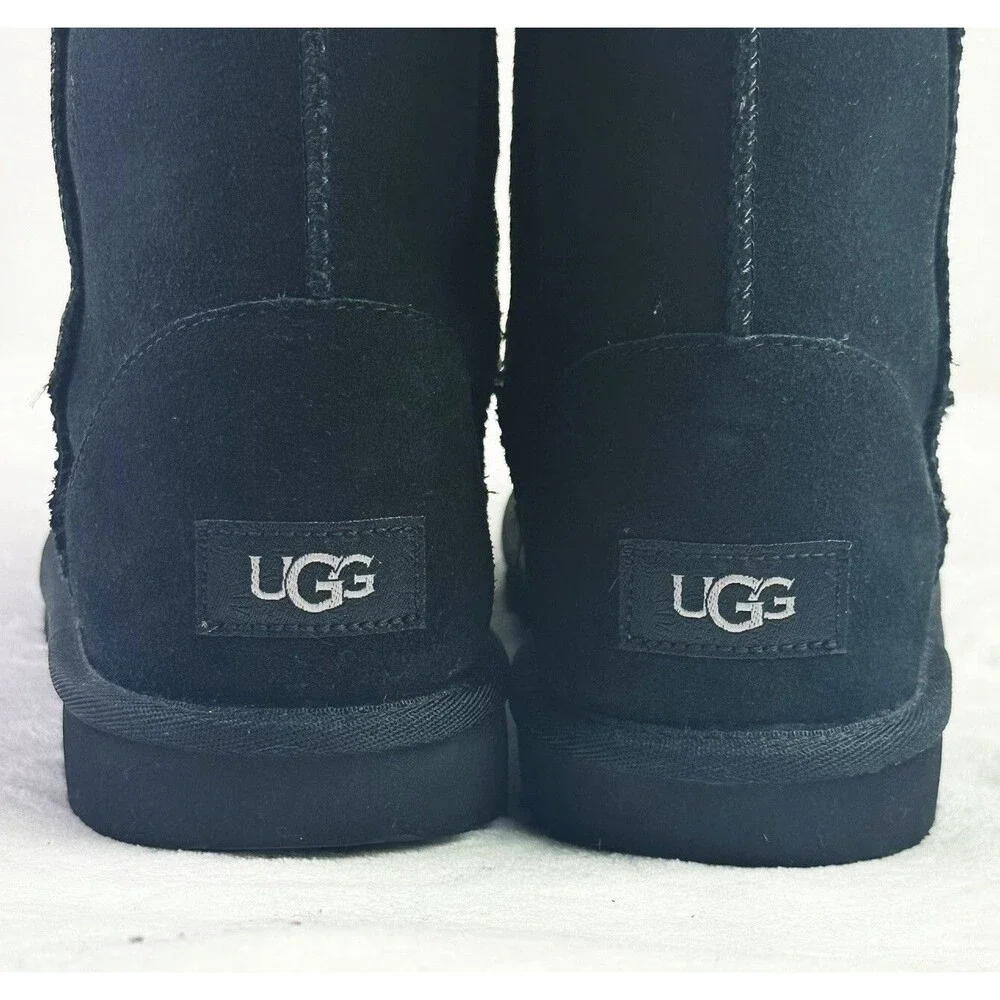 UGG Classic II Clear Glitter Girls Boots Size 6 Black Stars Waterproof #1121014K